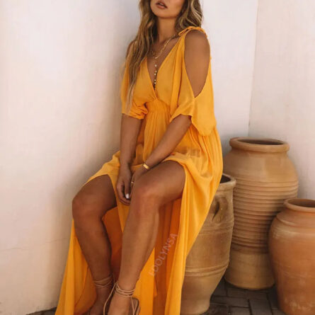 Boho Summer Chiffon V-Neck Tunic Dress - Image 21