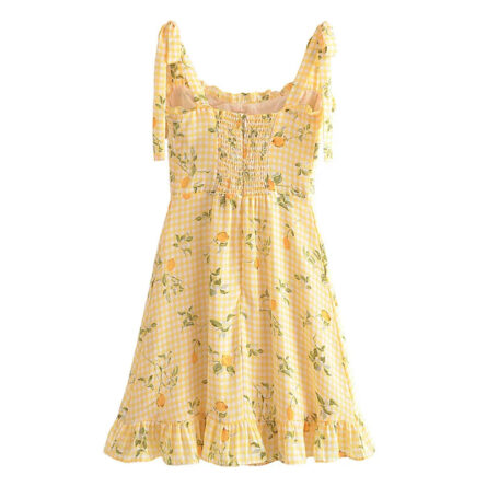 French Lemon Corset Style Mini Dress - Image 14