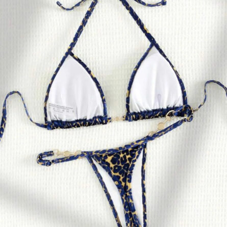Wild Allure Sexy Leopard Micro Velvet Thong Bikini - Image 12