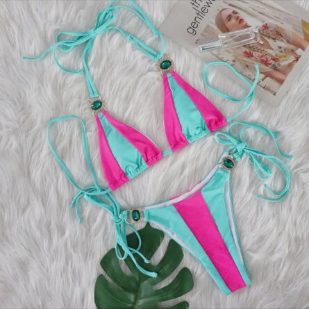 Esmeralda Halter Jewelled Diamond Bikini - Image 10