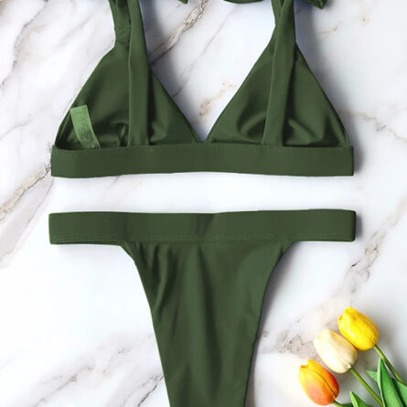 Adriana High Cut Shoulder Tie Bow Bikini - Image 25