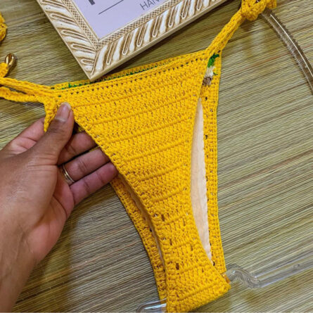Pineapple Paradise Yellow Crochet Bikini - Image 9