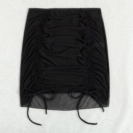 Sunset and Swim Sexy Black Chiffon Beach Cover Up Skirt - Image 3