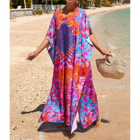 Sunset and Swim Colorful Bohemian Bathing Suit Coverup Kaftan - Image 26