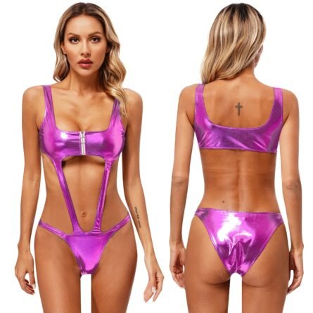 Celestial Goddess Harness Metallic Cut Out Swimsuit Monokini - Image 8