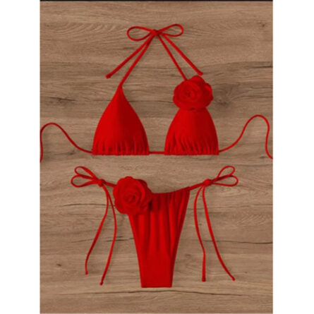 Rose Charm Halter Triangle Bikini – Bild 30