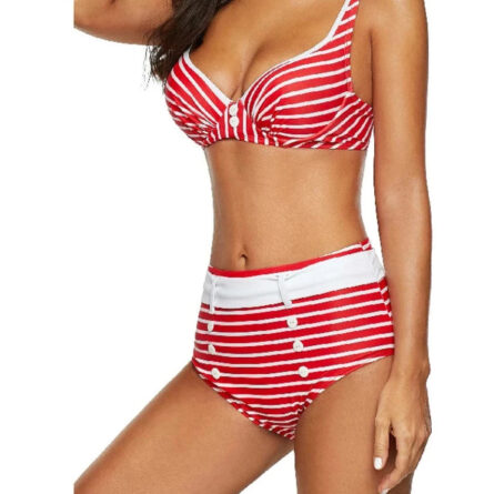 Nautical Charm Striped Plus Size Bikini – Bild 4