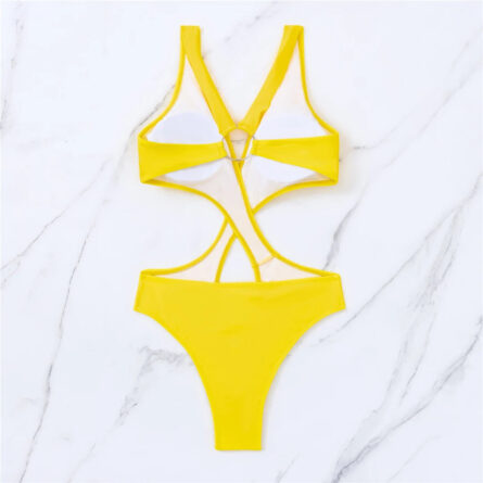 Making Waves V Neck Cut Out One Piece Swimsuit - Image 24