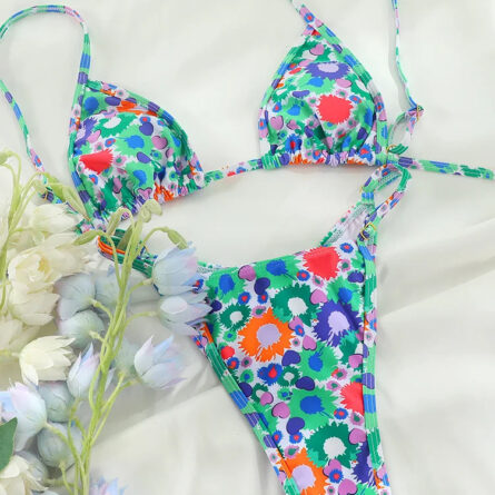 Petite Blossom Floral Micro Brazilian Bikini - Image 4