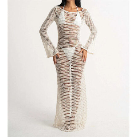 Isadora Open Back Beach Cover Up Crochet Dress - Image 6