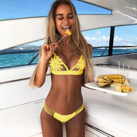 Sunset Crush Sexy 3D Floral Transparent Brazilian White Bikini - Image 9