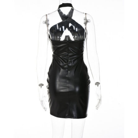 Leather Goddess Sexy Bodycon Cut-Out Dress - Image 18