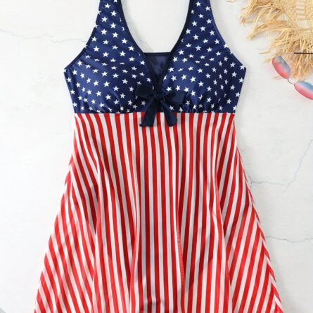 American Flag Plus Size Swimsuit Swimdress - Image 3