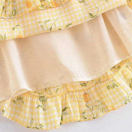 French Lemon Corset Style Mini Dress - Image 13