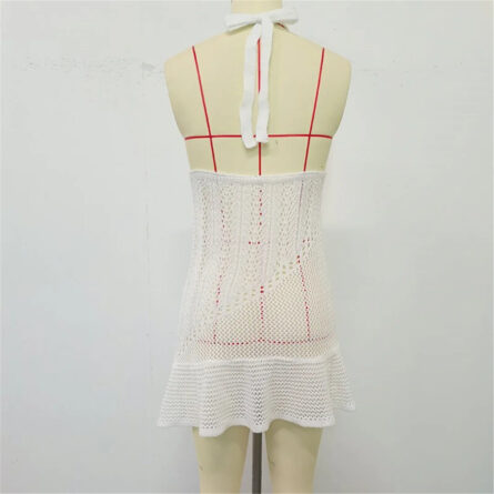 Seaside Whisper Crochet Beach Cover Up Dress - Image 6