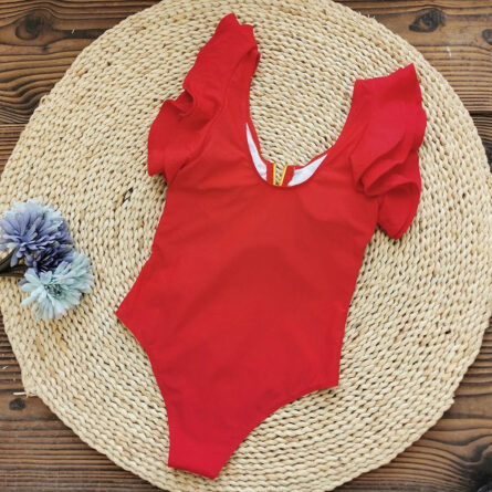 Pure Paradise Ruffle Shoulder Belt Swimsuit - Image 26