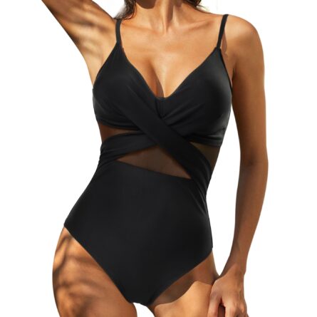 Solid One Piece Tummy Slimming Design Swimsuit – Bild 10
