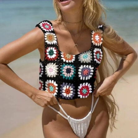 Sun-Kissed Crochet Beachscape Cover Up Top - Image 21