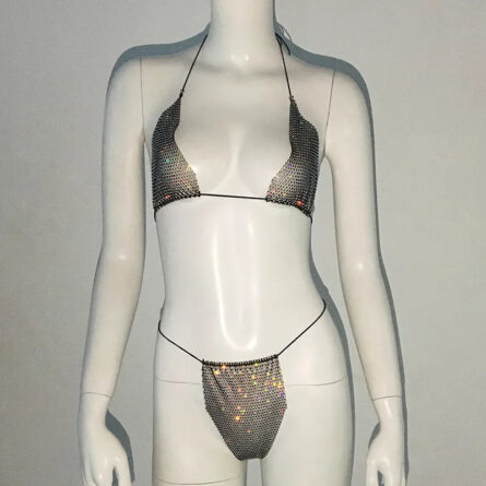 Glitter Goddess See through Micro Kini Rhinestone Bikini – Bild 22