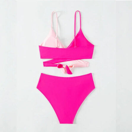 Pink Criss Cross Cut Out Bikini – Bild 5