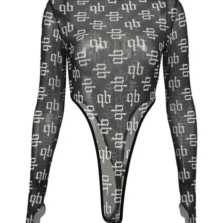 Femme Fatale Long Sleeve Extreme High Cut Thong Bodysuit – Bild 16