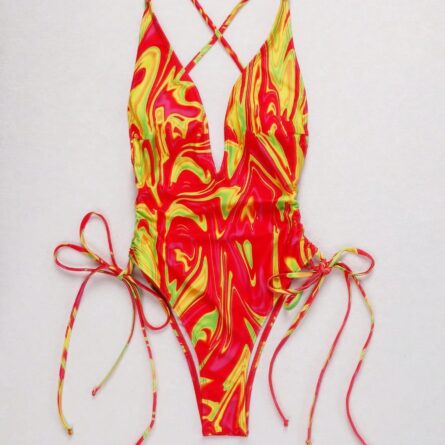 Sunset Lace Up Sexy Backless One Piece Swimsuit - Image 18