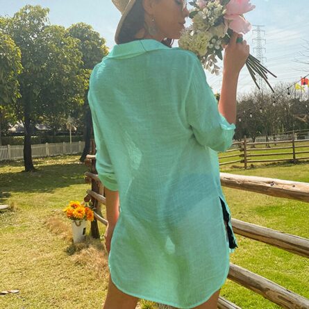 Summer Vacation Loose Breathable Cover Up Shirt - Image 17
