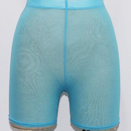 High Waist Sexy Neon Mesh Sheer Swim Shorts Beach Cover Up Beachwear - Image 8