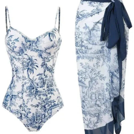 Palm Paradise Swimsuit & Beach Cover Up Sarong Set - Image 24
