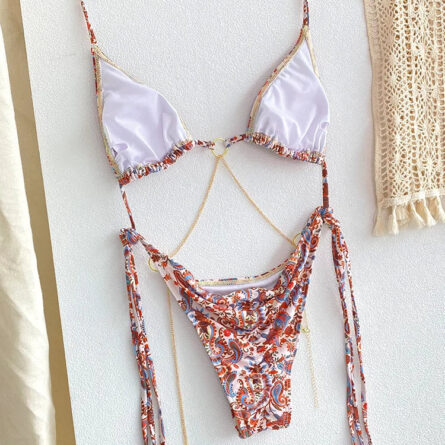 Exotic Sunset Triangle Chains Brazilian Bikini – Bild 14