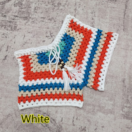 Radiant Waves Handmade Crochet Rainbow Bikini Bottom - Image 14