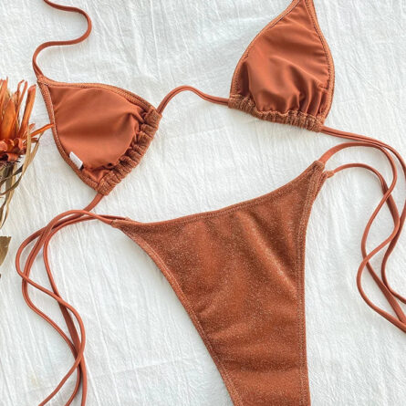 Sunset and Swim Shiny Micro Triangle Bikini – Bild 4