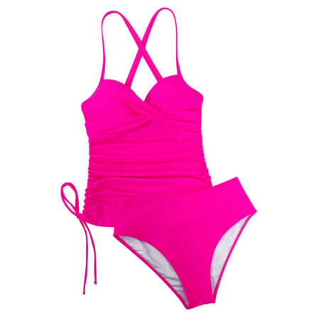 Adriana Pink Push Up Drawstring Tankini – Bild 7