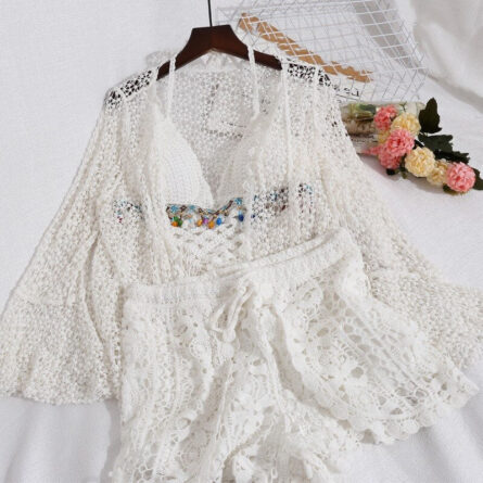 Sunset and Swim 3pc Crochet Top Vacation Set - Image 28