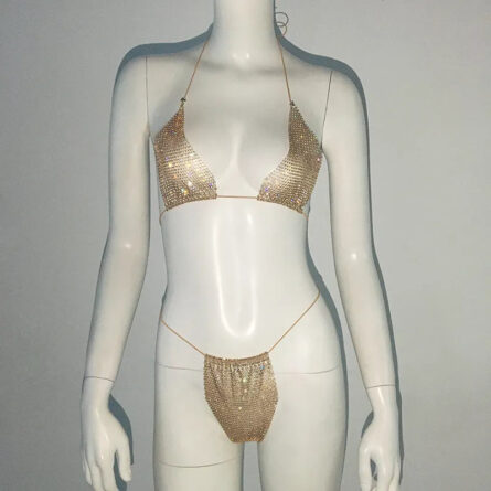 Glitter Goddess See through Micro Kini Rhinestone Bikini – Bild 17