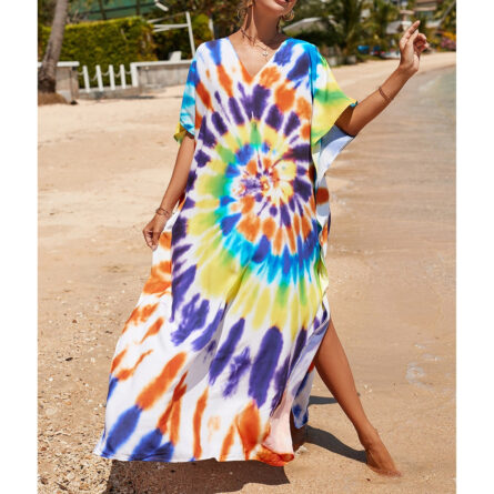 Sunset and Swim Colorful Bohemian Bathing Suit Coverup Kaftan - Image 20