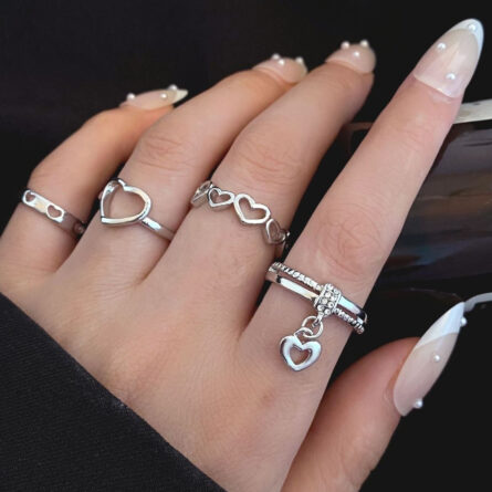 Goddess Glam Silver Ring Set - Image 4