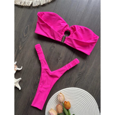 Sea Breeze Stunner Bandeau High Cut Micro Thong Bikini - Image 15