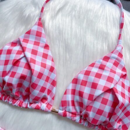 Seaside Picnic Gingham Triangle Bikini – Bild 7