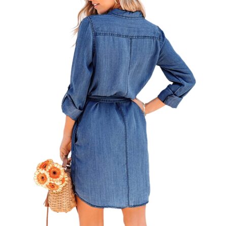 Alluring Casual Denim Dress - Image 5
