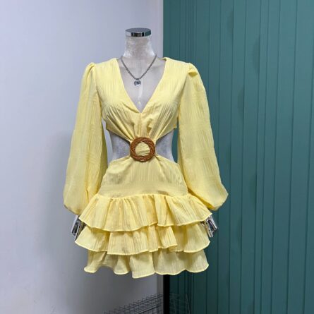 Chic Elegance Cut Out Waist Short Mini Dress - Image 19