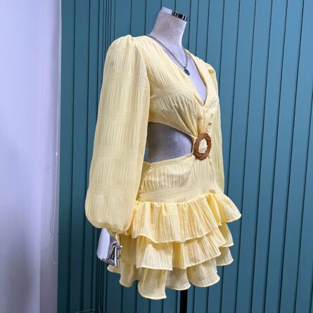 Chic Elegance Cut Out Waist Short Mini Dress - Image 20