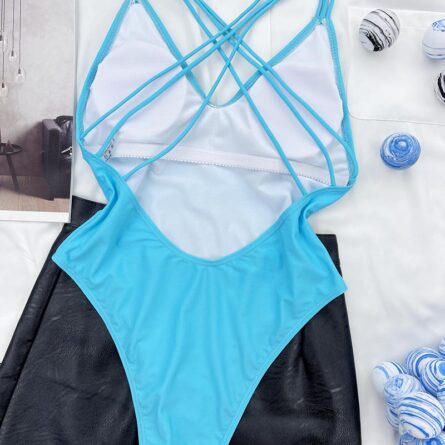 Sexy Back Strappy V Neck Womens Swimsuit - Image 12