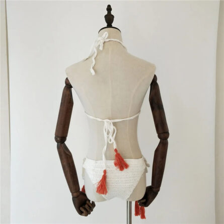 Tropical Flower Dream Crochet Cut Out Bikini - Image 16