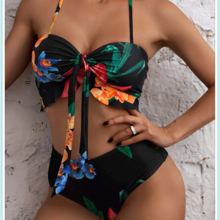 White Lotus 3 Piece Floral Bikini with Beach Skirt – Bild 21