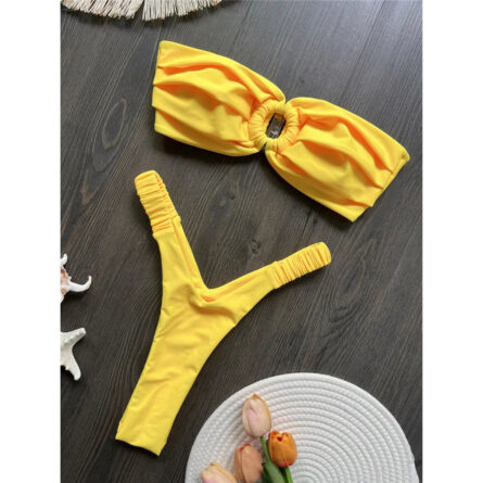 Sea Breeze Stunner Bandeau High Cut Micro Thong Bikini - Image 16