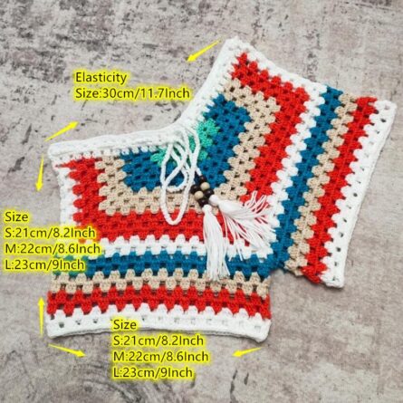 Radiant Waves Handmade Crochet Rainbow Bikini Bottom - Image 9