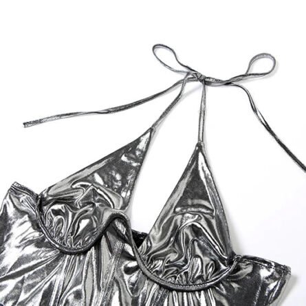 Metallic Bombshell Halter Cut Out Jumpsuit - Image 20