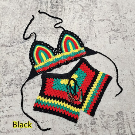 Rainbow Harmony Bohemian Crochet Bikini Set - Image 25