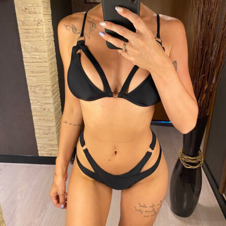 Venice Vixen Black Cut Out Sexy Bikini – Bild 9